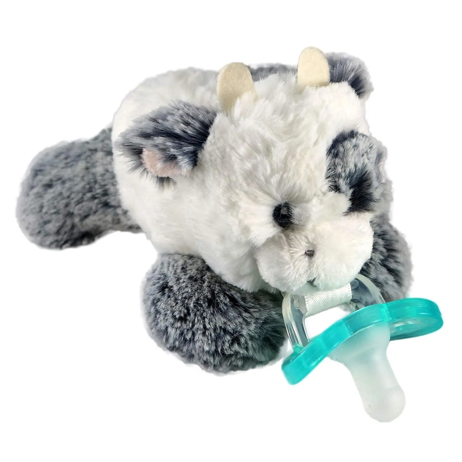 Pacifier, Holder with Detachable Baby Pacifier, Stuffed Animal RaZbuddy, All Ages 0M+, 100% Medical Grade USA Made Silicone, Machine Washable, Textured & Easy to Hold – Cow New model