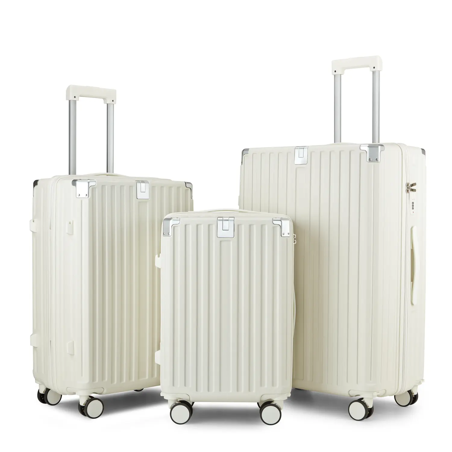 Nokaa 3-Piece Large-Capacity Luggage Set with Removable Wheels, Durable Travel Suitcases, Lightweight Expandable Baggage, TSA-Approved Lock, Multiple Compartments, for Business Trips, Vacations, Family Travel, Carry-On and Checked Options