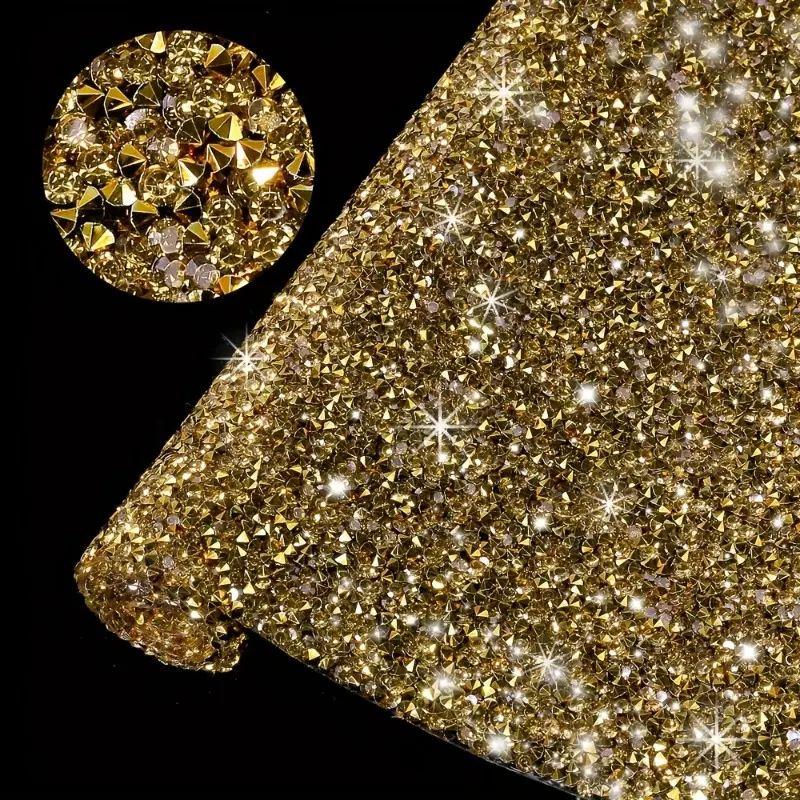 Rhinestones Sticker Sheet Crystal Self-Adhesive Bling Sparkly Resin Glitter Rhinestone Sticker Sheet (9.5 X 7.9 Inch)