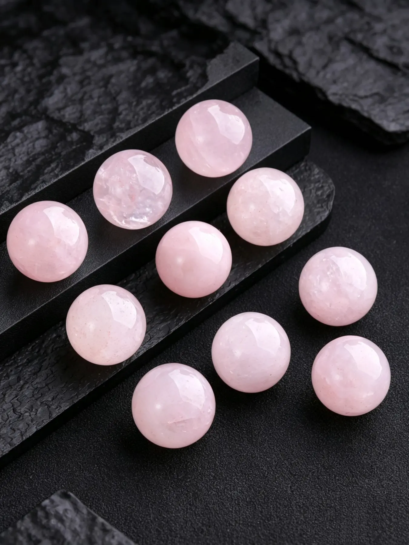 10pcs 20mm Feng Shui Balls, Natural Rose Quartz Crystal Orbs, Home Decor, Party Decoration, DIY Jewelry Accessories, Garden & Fish Tank Decor, Yoga Meditation Gift