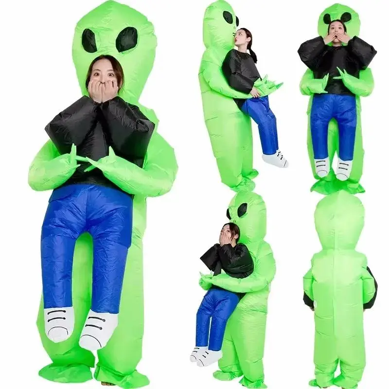 Alien Abduction Inflatable Costume for Adults & Kids, Funny Halloween Cosplay Party Outfit, Waterproof Polyester with Battery-Powered Fan, Clothes, Battery Box, Cosplay Suit, Halloween Costume, Costume Ideas