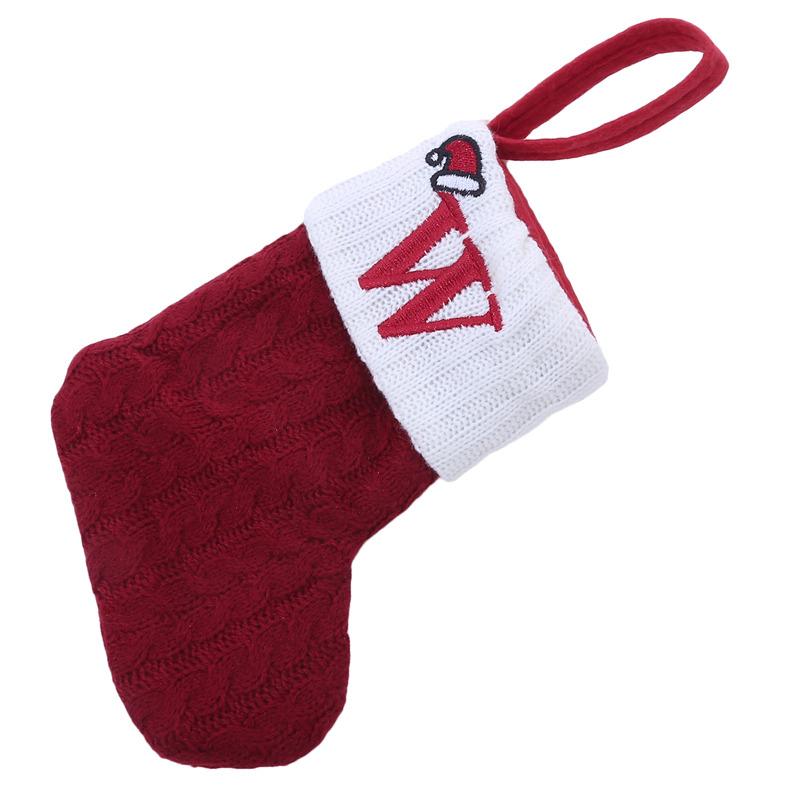 Christmas Socks Knitting Snowflake Letter Stocking Christmas Decoration For Home 2024 Xmas Tree Ornament Gift Navidad Natal 2025