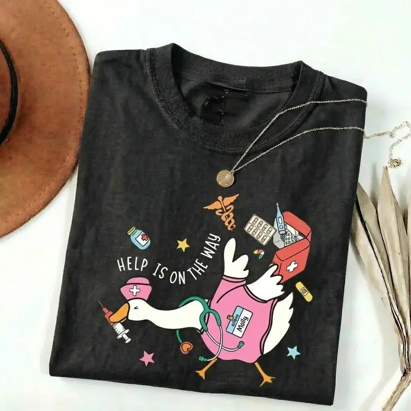 Silly Goose School Nurse Shirt, Funny School Nurse Graphic Tee, Elementary Nurse Gift, Cute Healthcare Humor T-shirt Top  Womenswear