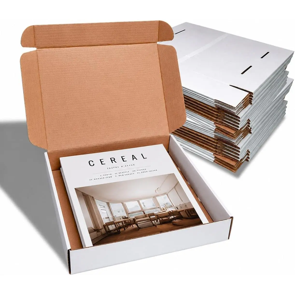 Corrugated Shipping Boxes 8x8x4Inches, 30Pack  Cardboard Literature Mailers, Durable Small Business Mailing Boxes for Packaging & Shipping Supplies, White,Shipping boxes made from recycled paper