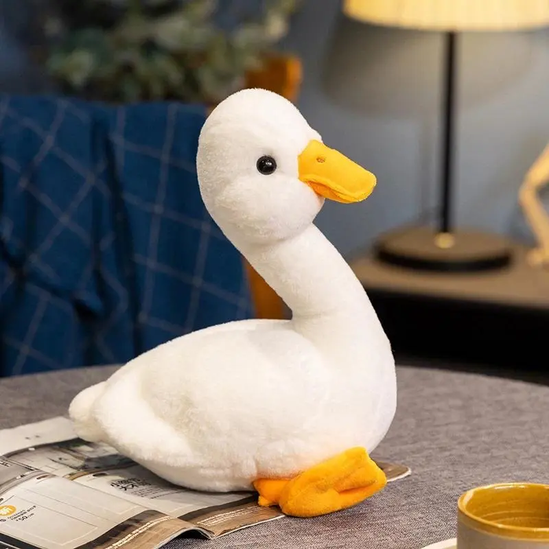 Kawaii Simulation Swan Plush Toy Black And White Couple Swan White Duck Plush Toy Home Decor For Girlfriend Valentine's Day Gift
