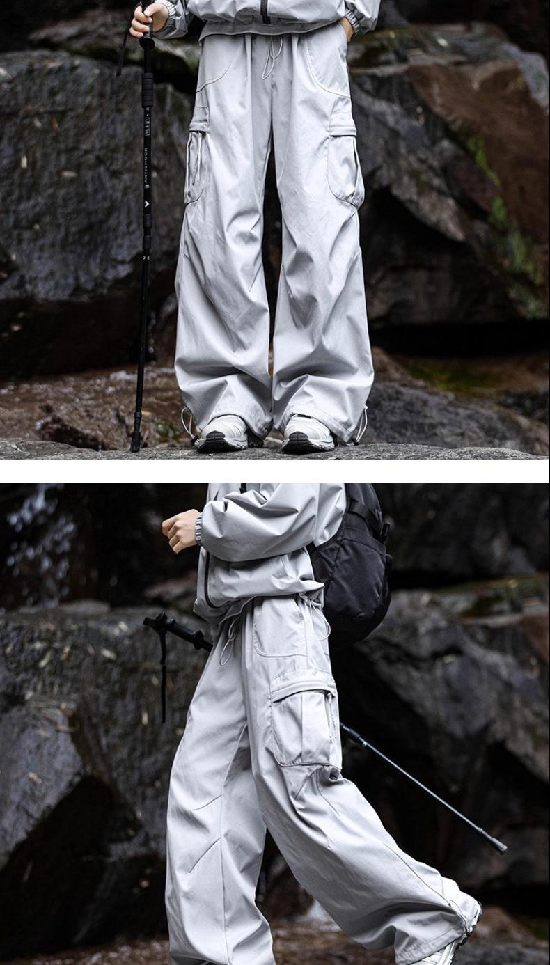 Men's Techwear Quick-Dry Outdoor Cargo Pants - Loose Fit Hiking Pants with Pleated Design, Streetwear Trend