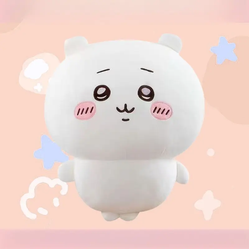 Chiikawa Japanese Anime Stuffed Animal Pillow - Unisex Names, Ultra-Squishy, Chubby Round White Body, Soft Pink Blush Cheeks, High-Rebound Elastic Doll, Kids Nap Cushion, Bedroom Decoration Gift, Cute Collectibles for Anime Fans, Fade-Resistant