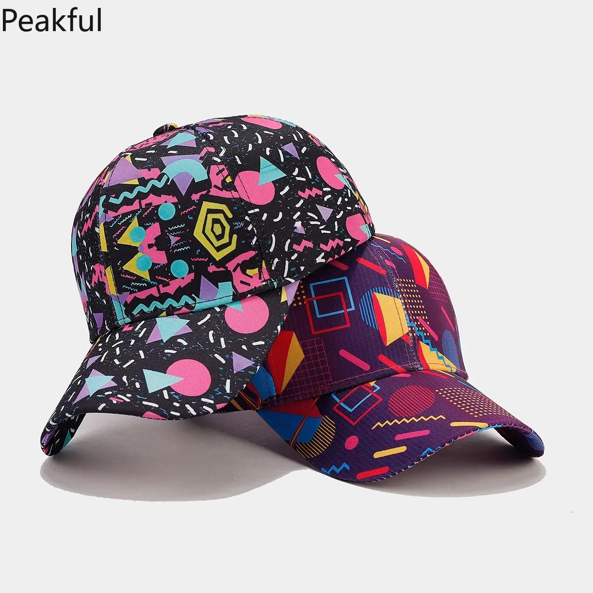 Vintage Graffiti Baseball Cap for Men Women, Retro Artistic Hip Hop Hat with Unique All-Over Print, Lightweight UV Protection Cap for Parties, Music Festivals & Summer Streetwear