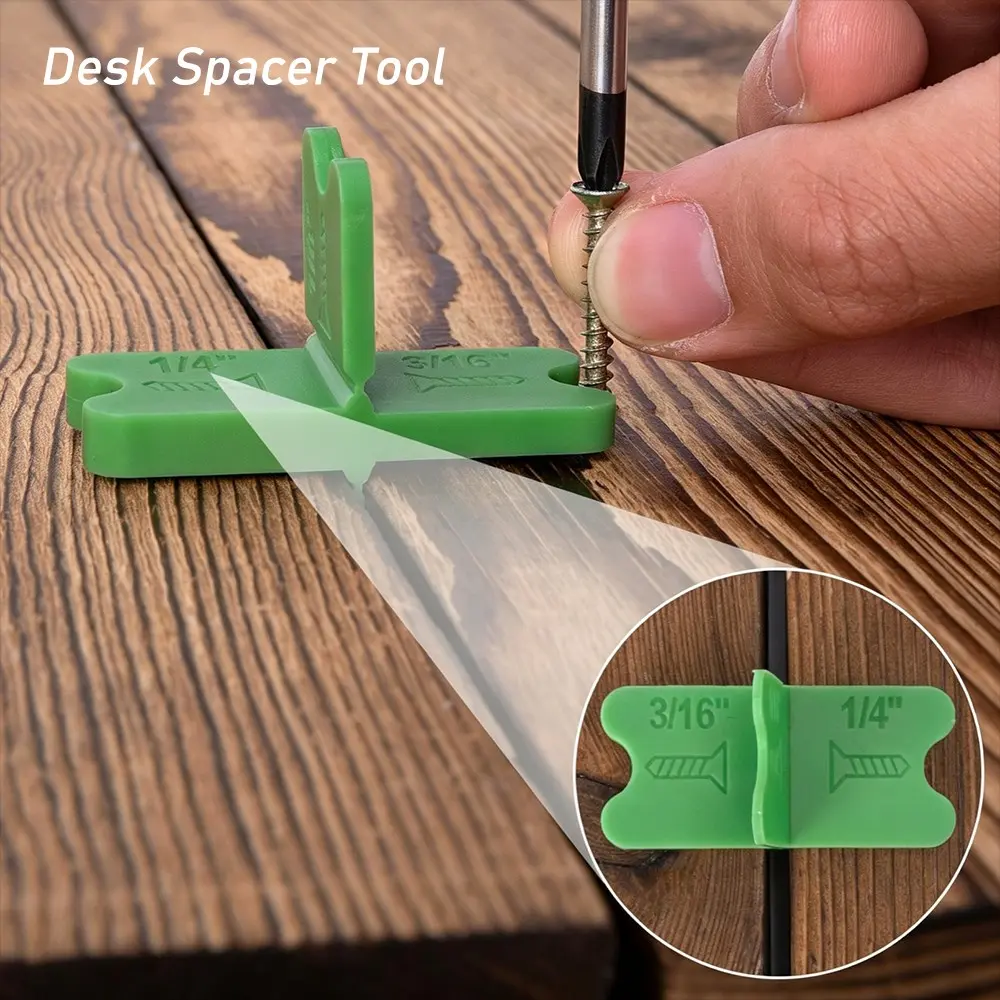4/8 Pcs Deck Spacer Tool, 4-in-1 Composite Deck Spacers with 1/16", 1/8", 3/16", 1/4" Gap Sizes, ABS Plastic Deck Board Spacing Gauge for Composite & Wood Decking Installation