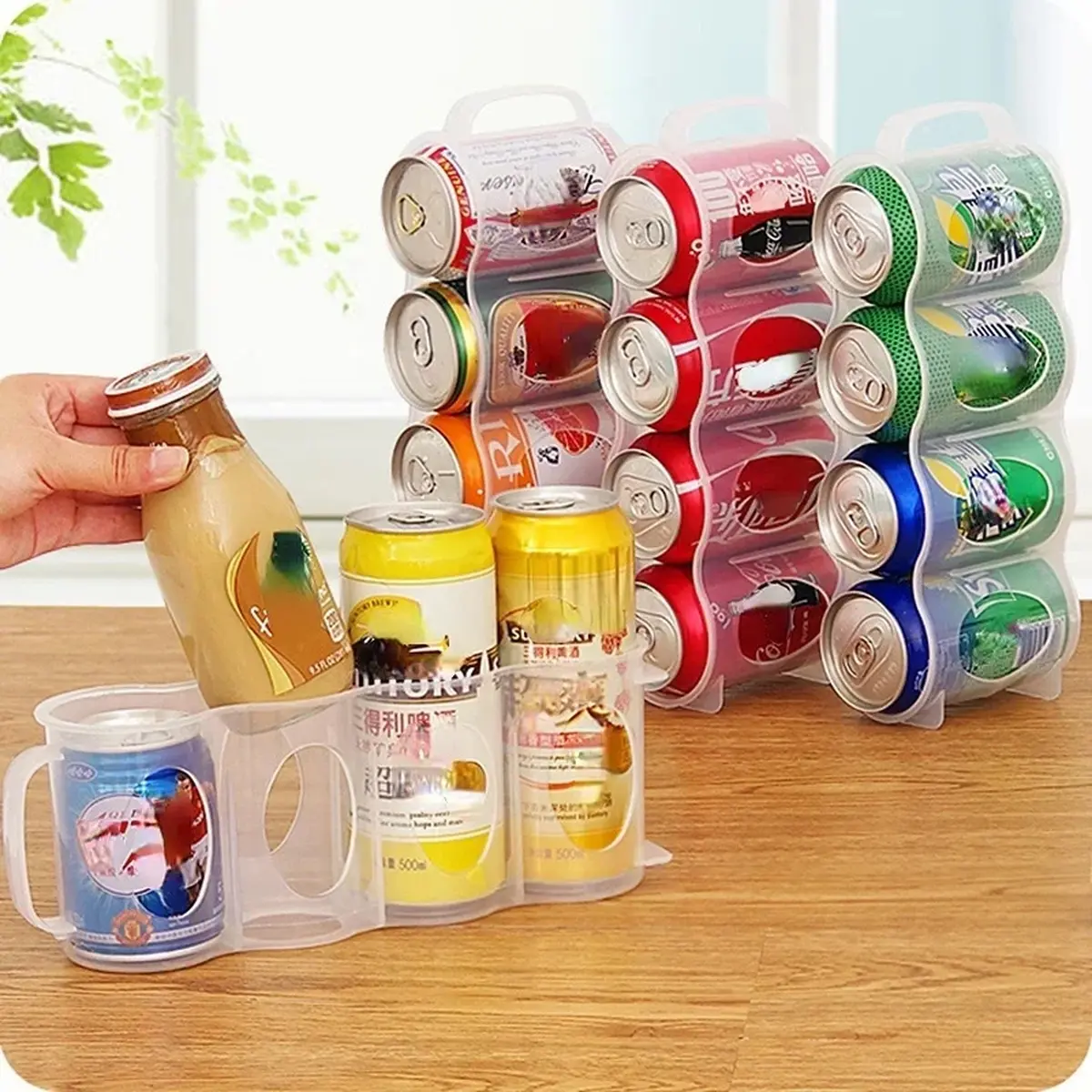 Beer Soda Drink Can Storage Box Kitchen Fridge Drink Bottle Holder Fridge Refrigeration Storage Organizer Rack Shelf Boxes Light Lightweight