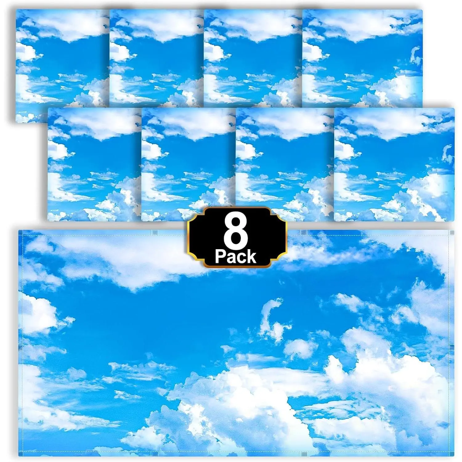 Light Covers for Ceiling Lights Classroom, Fluorescent Light Cover | Office Light Covers Magnetic Light Covers Teacher Classroom Must Haves 4x2 Feet, Home Room School Decor 8Pcs(Cloud Blue Sky)