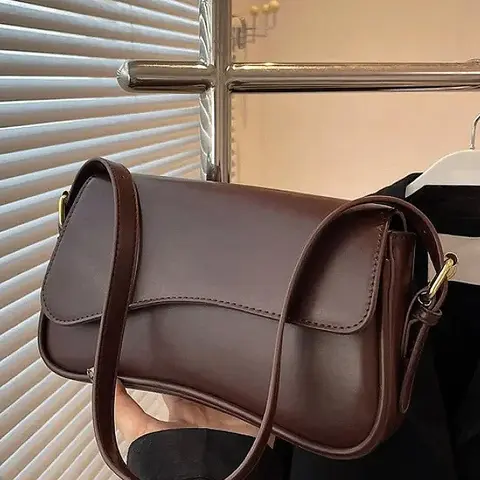 Women's Minimalist Solid Color Underarm Bag with Flap Design, Convertible Shoulder and Crossbody Bag, Daily Use Bag, Ideal for Dates, Commutes and Everyday Wear #GLOBAL PICKS
