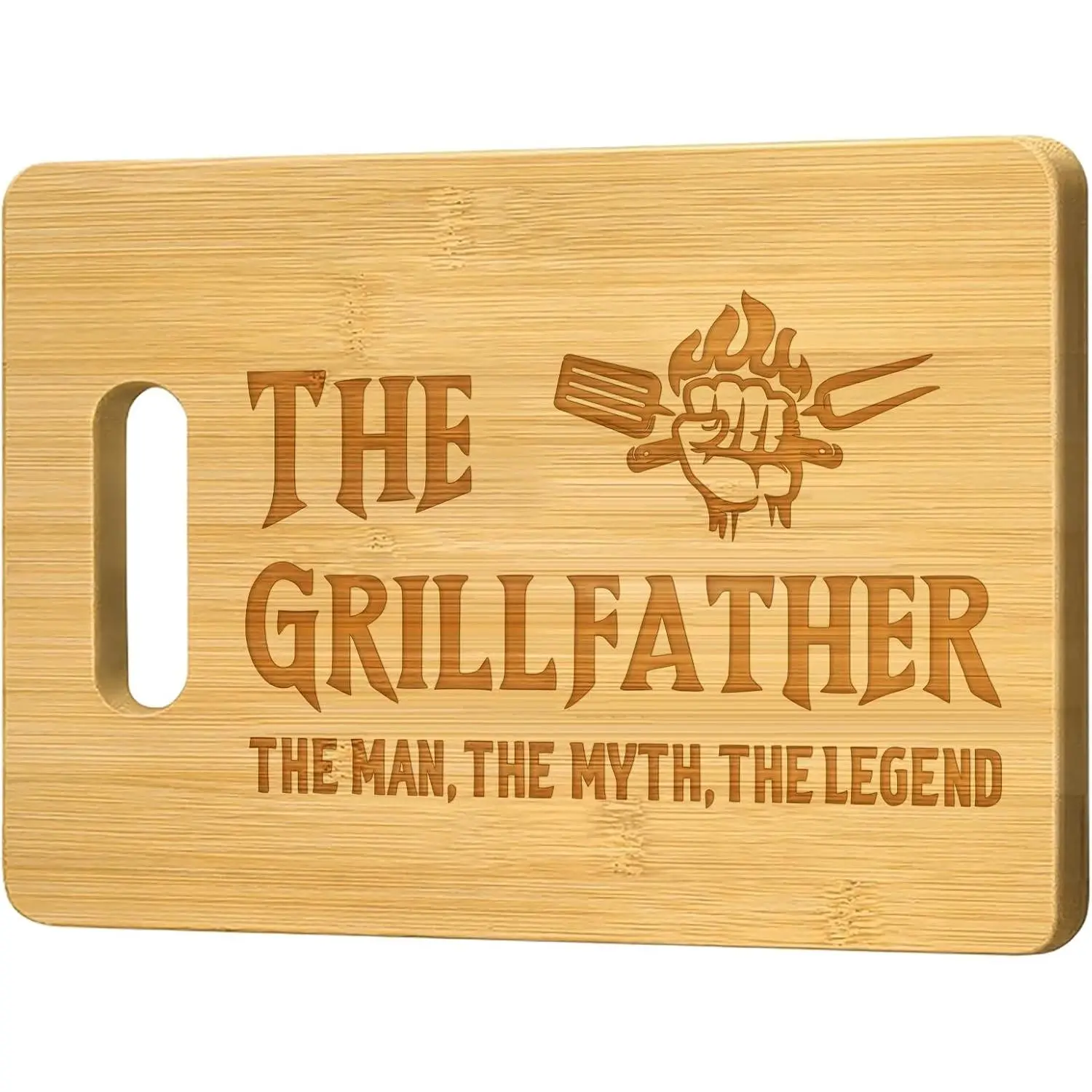 Dad Birthday , The Grillfather   Board 12x8.6 Inch, Dads  from Daughter Son, Cool Kitchen Gifts for BBQ, Grill Masters, Father's Day Present for Papa,Grandpa,Husband