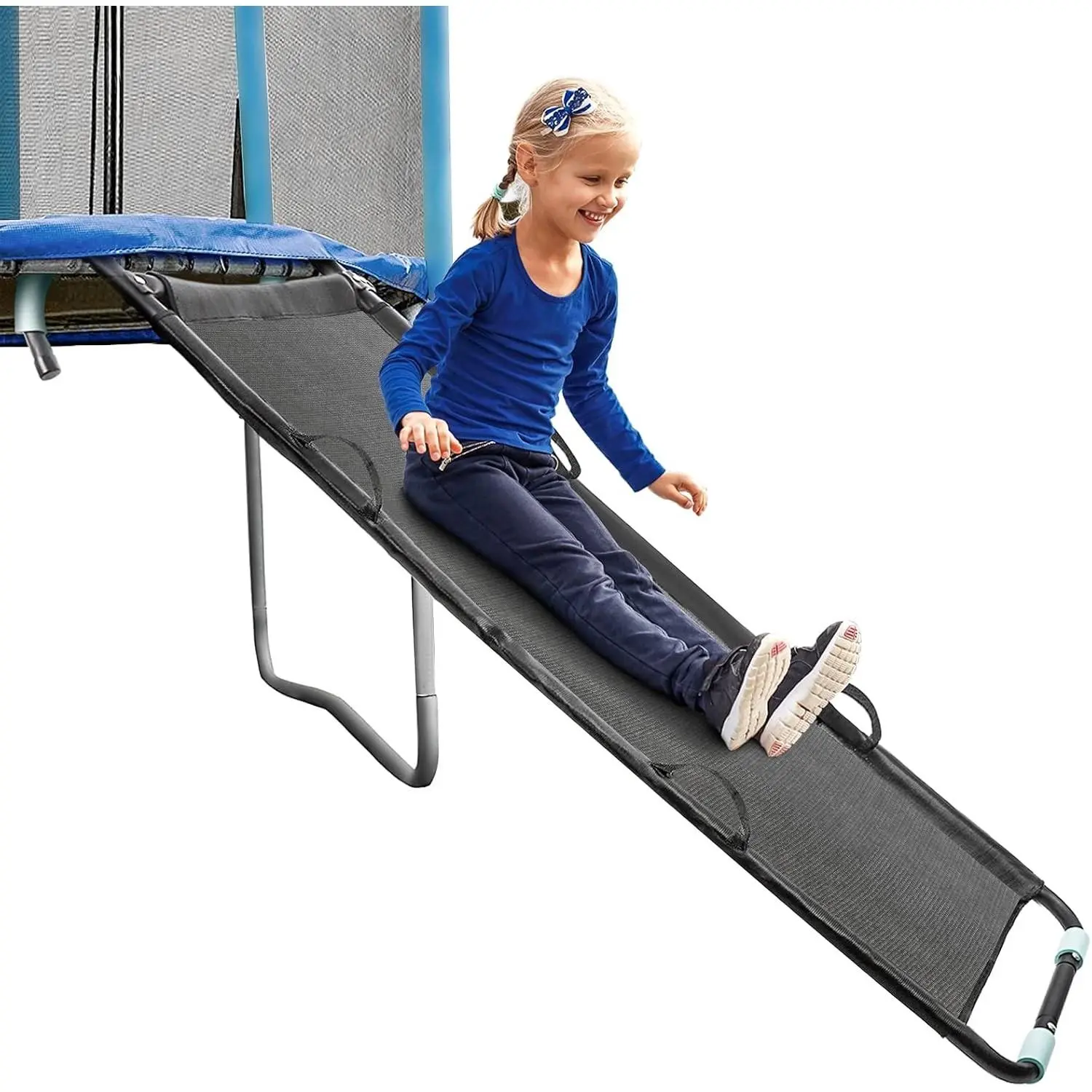 Trampoline Slide Ladder with Handles, Universal Trampoline Ladder, Strong Tear Resistant Fabric, Universally Fit, Trampoline Accessories for Kids Toddlers Climb Up & Slide Down, 20"x60"
