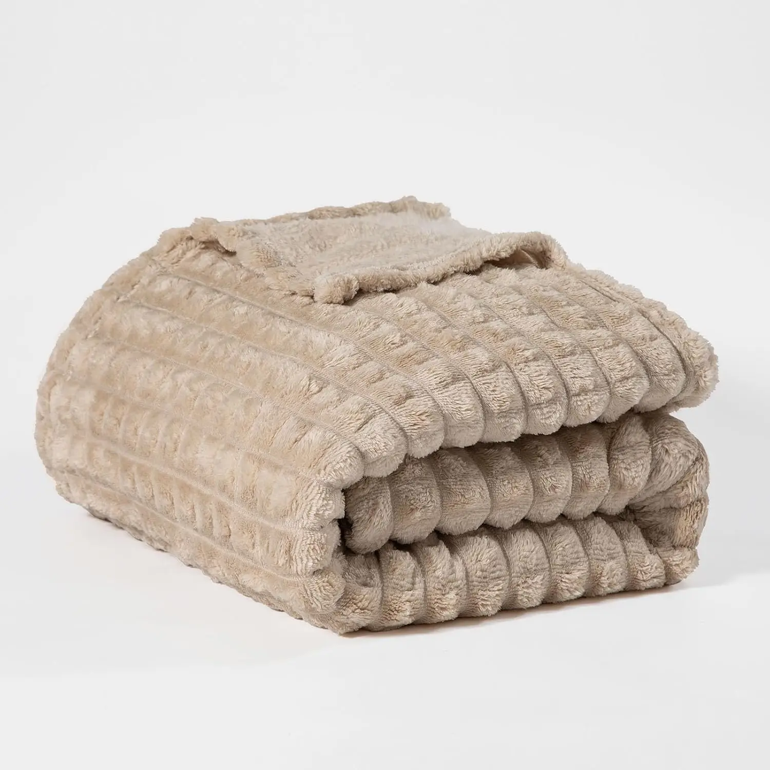 Ultra Soft Jacquard Sherpa Throw Blanket, Lightweight Yet Cozy, Versatile Couch and Travel Blanket, Checker , Multiple Sizes and Colors, Easy-Care and Durable,50x60 Inches