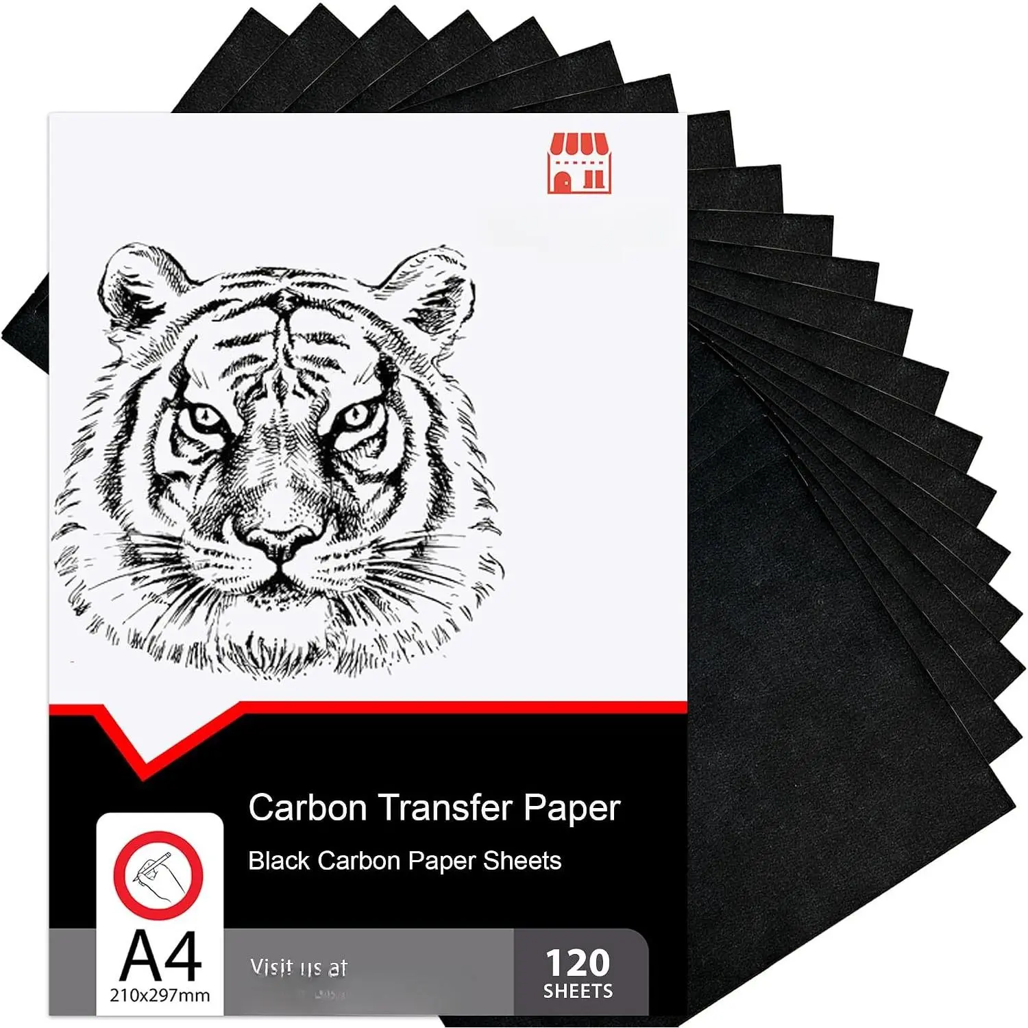 120 Sheets Carbon Paper for Tracing – Durable Smudge-Resistant Graphite Transfer Paper for Drawing, Sketching & Craft Projects | Black Copy Paper for , Canvas, Fabric & Art Surfaces