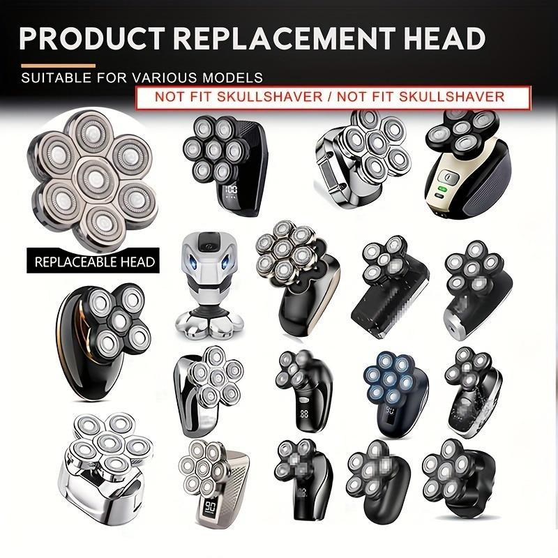 7D 7/8/9 Heads Replacement Heads for Electric Shaver, 1 Count Smooth & Comfortable Shaving Heads, Compatible with Most Brands Except Remington and SkullShaver