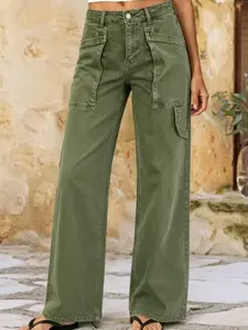 Women's Casual Multi-Pocket Denim Jeans, Casual Cargo Jeans, Loose-Fit Long Jeans for Daily Wear, Comfortable & Stylish Bottoms for All Seasons
