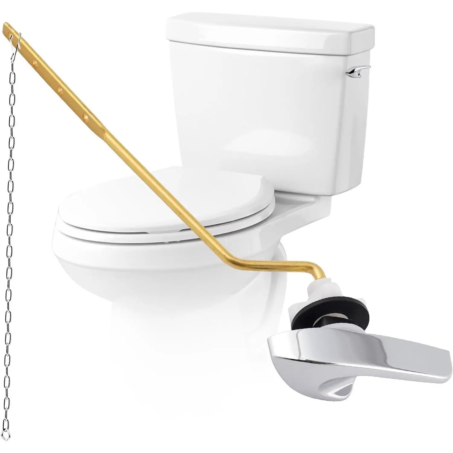 Universal Metal Toilet Handle Replacement Kit, Side Mount, Chrome