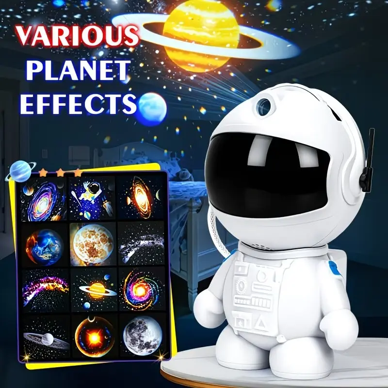 Astronaut Projector Night Light, Galaxy and Star Projection Lamp, 12 Patterns, Room Decor, Birthday, Halloween, Christmas Gift, Aurora Projector Lamp, Decorative Atmosphere Lamp, Space Projector, Starry Sky Projector