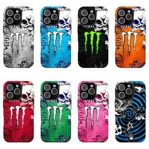 Dark Gothic Skull Monster Pattern Shockproof Phone Case, Trendy Subculture Stylish Protective Cover Compatible with iPhone 17 Pro Max Plus 16 15 14 13 12 11, Fashion Daily Phone Accessory