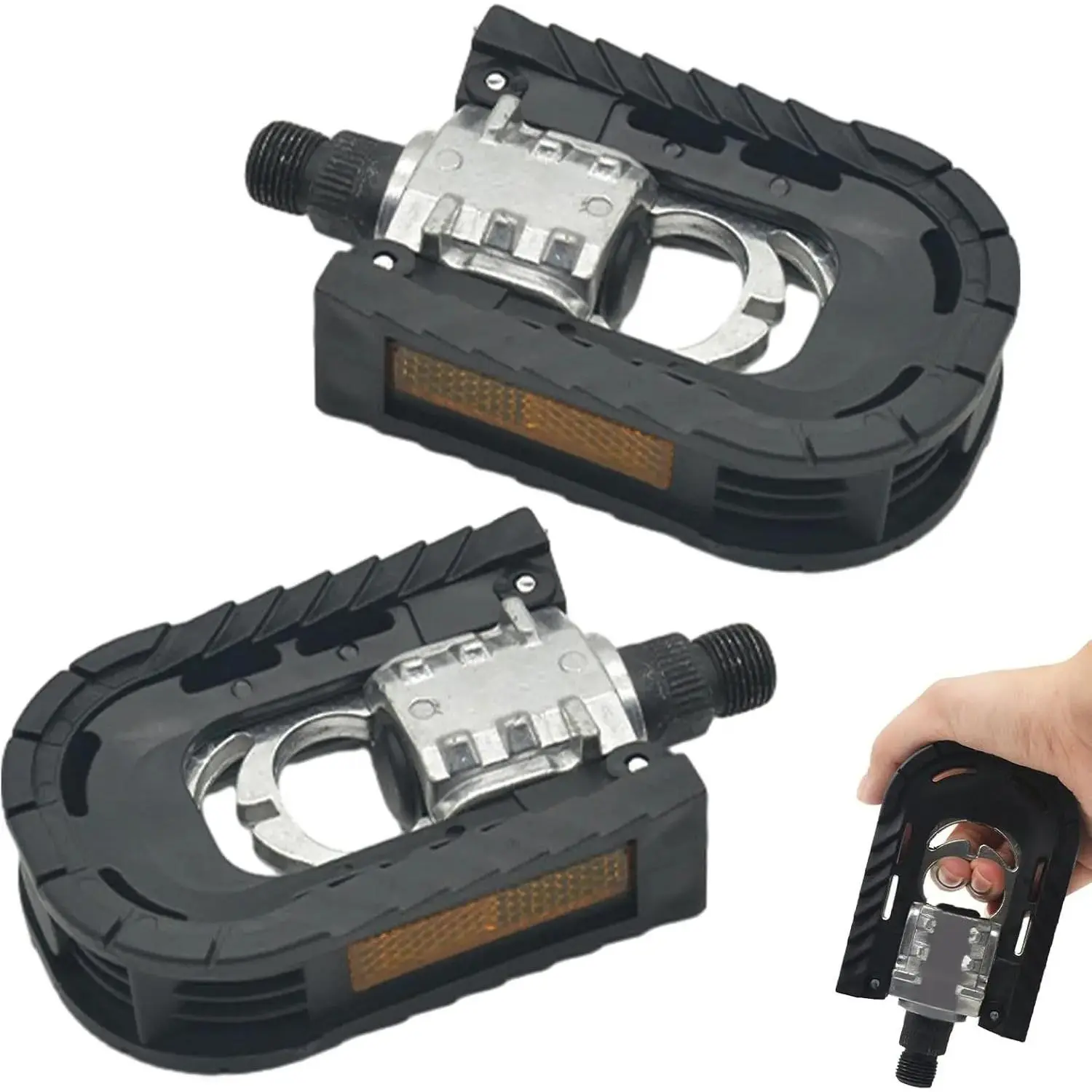 Folding Bicycle  Pedals for Ebike with Reflective Strips Wide Flat Pedals, Urban Cycling Pedals Yifanyou Sports