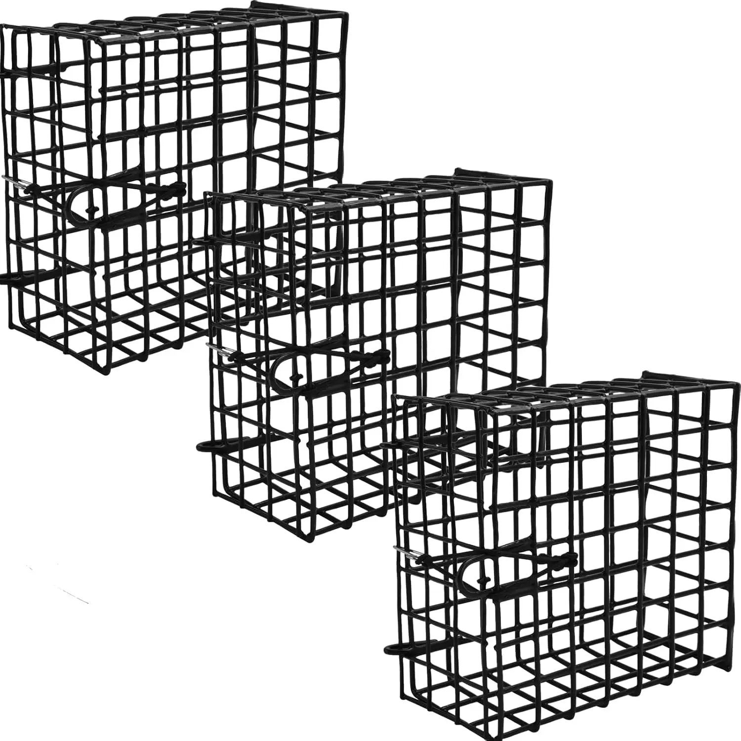 Heavy Duty Vinyl-Coated Wire Crab Bait Cages, Durable Crab Trap Pot Cage Box 6"x6"x3"