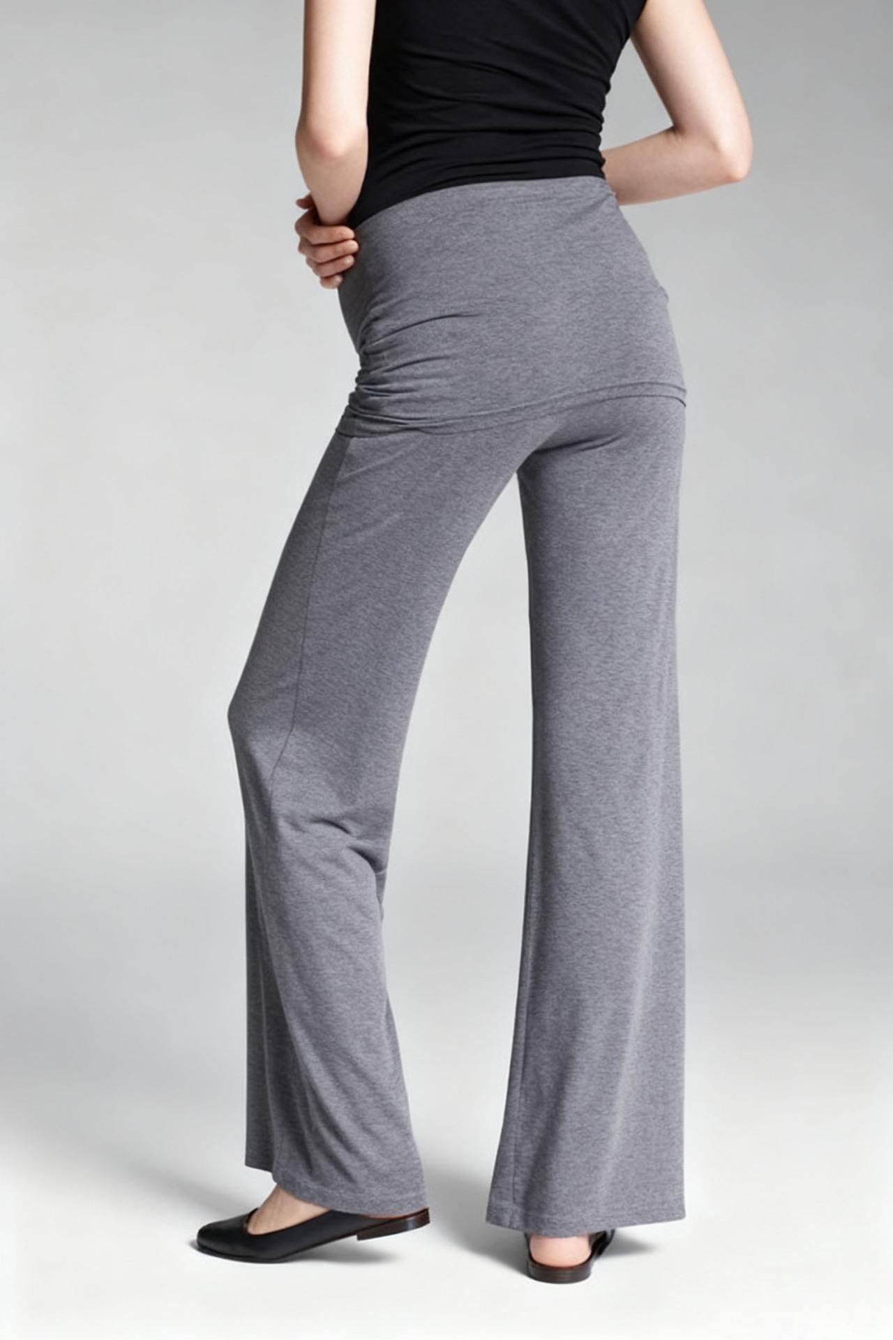 Women's Y2K Trendy Coral Pink Fold Over Wide Leg Pants, High Waist Ruched Flare Sweatpants, Loose Stretchy Streetwear Casual Daily Shopping Party Lounge Trousers 2026