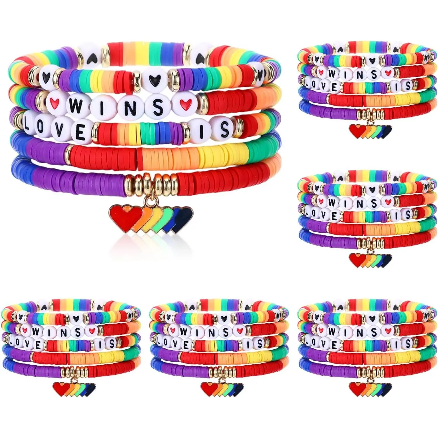 30 count Pride Bracelet Bulk Lgbt Support Rainbow Bracelet Gay Rainbow Bracelets for Women Men Pride Day Month Friendship Stackable Bracelets  Gifts Parades Decorations Party Supplies