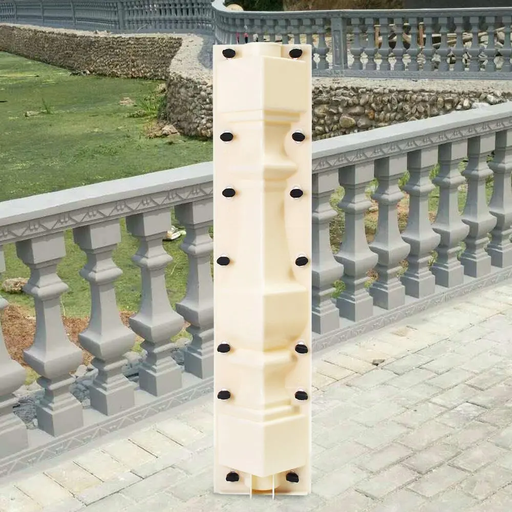 DIY Moulds Balustrades Mold Set Front Rear Roman Concrete Plaster Cement Railing Plastic Casting Mold Moulds for Court Balcony Garden Pool Walkways Decor Mould (70CMX18CM) Patio