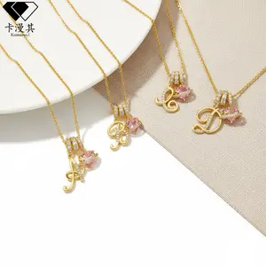 TK Hot-Selling Fresh Style 26 English Flower Letter Necklace Pure Girl Necklace Jewelry Source Manufacturer