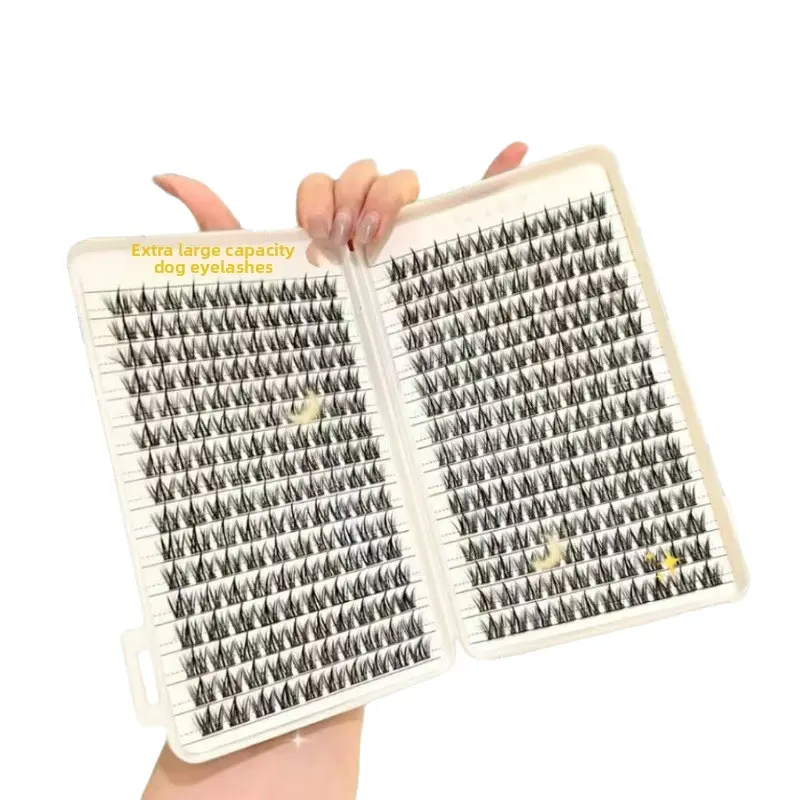 Viral Large Capacity Puppy Eye Lash Book, Glueless Jelly Gel Self-Adhesive Lashes, Ultra Natural Manga Cluster Lashes For Beginners & Lazy Makeup Users