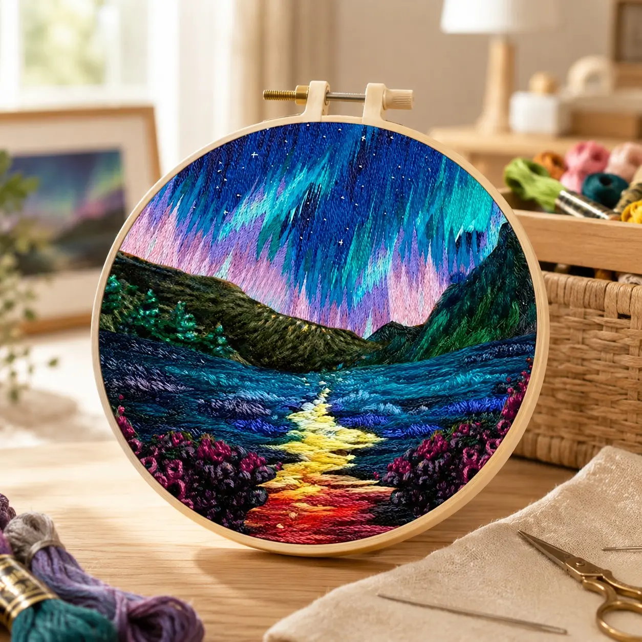 Handmade Embroidery Kit, Beginner Friendly, Includes Pre-Printed Fabric, Needles, Threads, Frame, Perfect Gift for Various Occasions