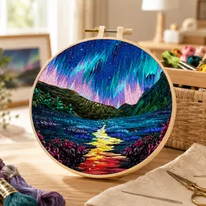 Handmade Embroidery Kit, Beginner Friendly, Includes Pre-Printed Fabric, Needles, Threads, Frame, Perfect Gift for Various Occasions