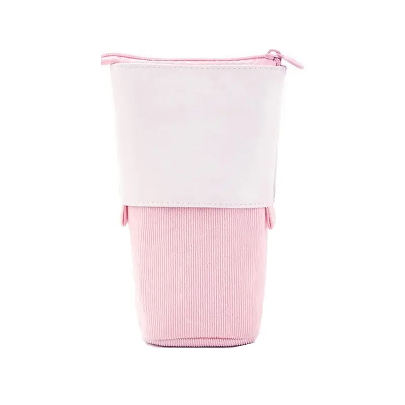 Telescopic Pencil Bag Pen Holder Stationery Case, Office Supplies, PU Corduroy Stand-up Retractable Transformer Bag Colorful Organizer, Great for Christmas Holiday