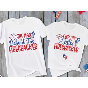 Couples 4th of July Pregnancy Announcement Shirts, Patriotic Pregnancy Shirt, Expecting a Little Firecracker Tee, Expecting a Little Firecracker