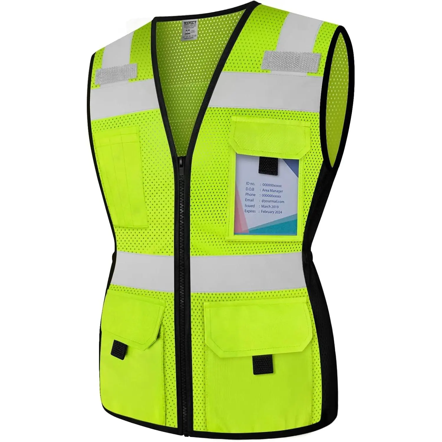 Vest for Women 11 Pockets Mesh Reflective Vest with Zipper, High Visibility Neon Construction Work Vest for Lady Workers/Drivers, Snug-Fit & Durable, ANSI Compliant, Yellow M
