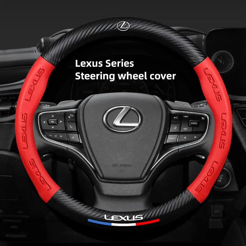 38cm Car Carbon Fiber Steering Wheel Cover For Lexus F-SPORT ES RX NX LS UX LM LX GX LC RZ IS CT GS RC HS SC TX LBX IS300 RX350 LS500 LX600 NX260 CT200