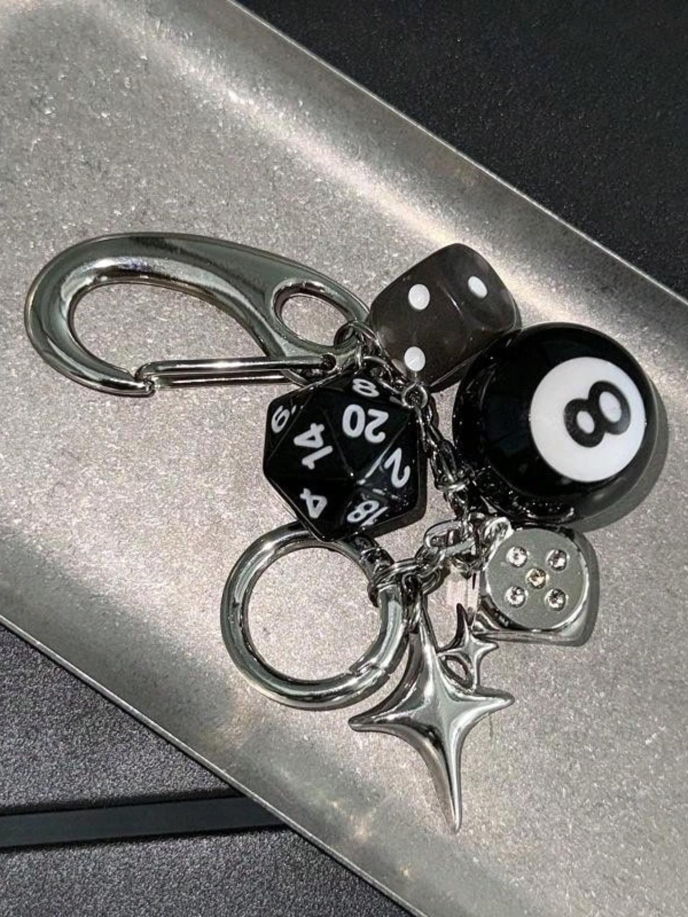 Dice & Ball Design Keychain, Cute Keychain for Car Keys for Women & Men, Fashion Accessories for Bag Decoration, Keychain Pendant Dice & Ball Design Keychain, Cute Keychain for Car Keys for Women & Men, Fashion Accessories for Bag Decoration, Keychain Pendant