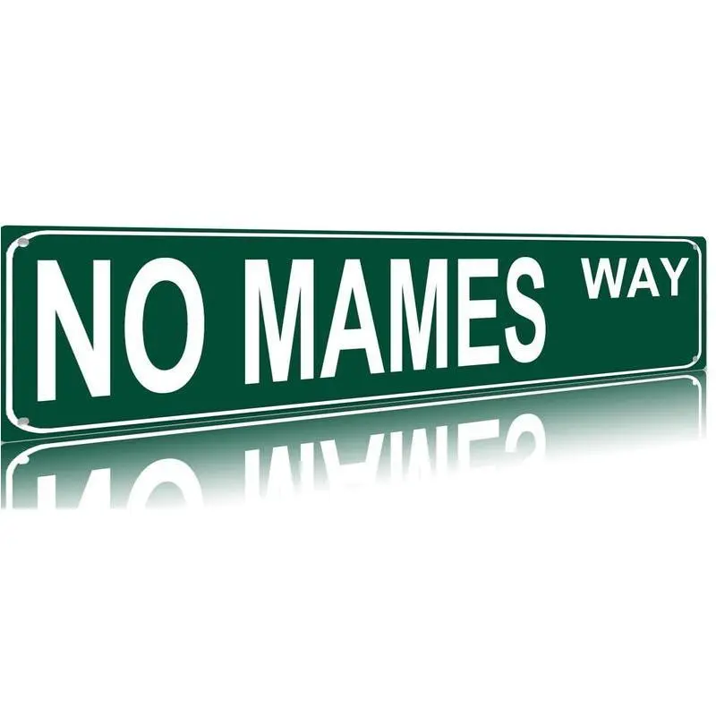 Funny Vintage Metal Sign - 'No Mames Way' Street Sign for Home, Bar, Coffee Shop, Garden - Unique Indoor/Outdoor Decor Gift - 4"x16" Aluminum Wall Art for Room or Patio