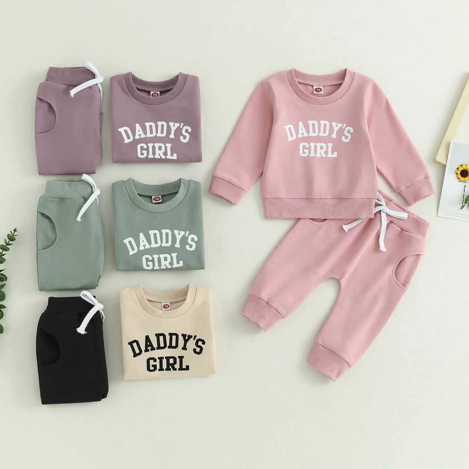 Meihuida Daddys Girl Baby Clothes Toddler Sweatshirt Pants Outfit Fall Winter Long Sleeve Top Infant 2 Piece Set