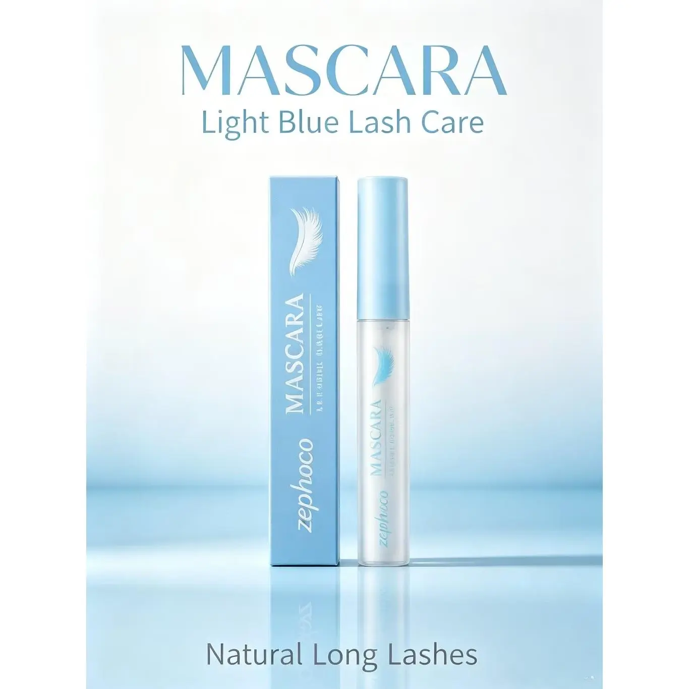 Zephoco Lash Curling Mascara - 10ml Fragrance-Free Cosmetic with Stearic Acid, Light Smooth Texture, Lengthen Curls, Smudge-Proof, No Makeup Fall-Off, Suit All Skin Everyday Beauty Tool