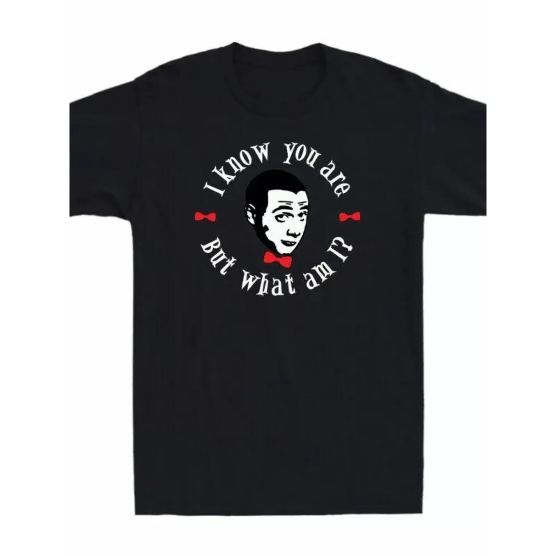 Men's Pee Wee Herman Graphic Tee - Funny "I Know You Are But What Am I" Black Cotton Short Sleeve T-Shirt, Breathable Soft Casual Sports Top, Graphic Tees, Casual Wear