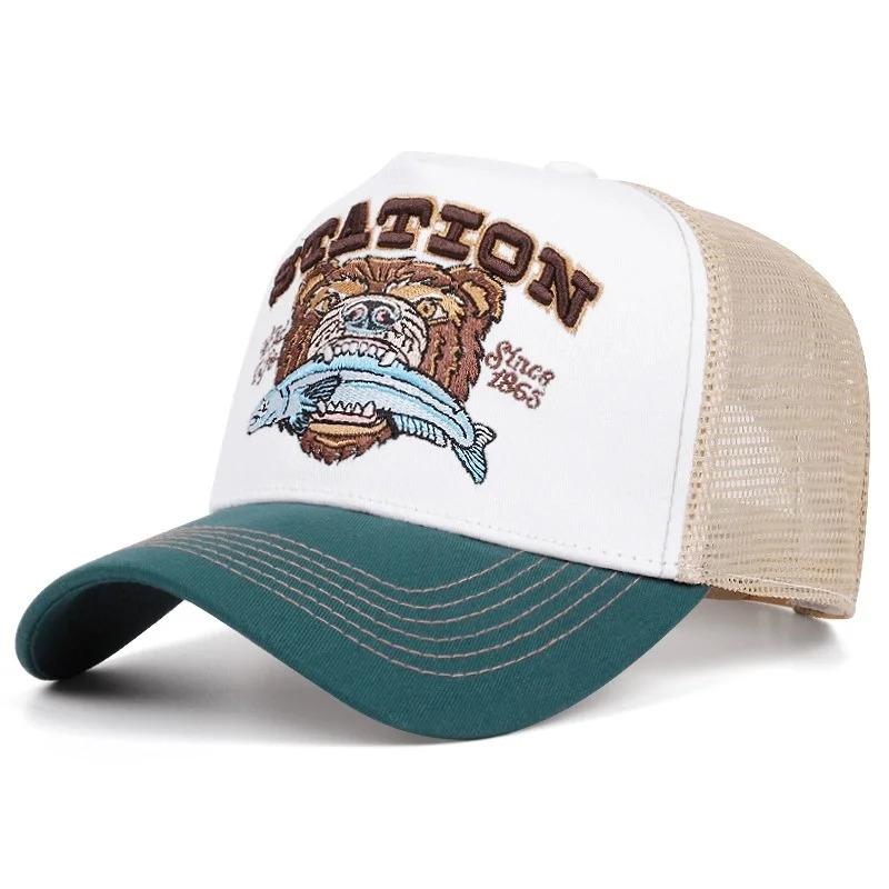 Hot Sale Unisex Summer Fishing Cap Breathable Mesh Trucker Hat Men Women Big Fish Fisherman Sports Snapback Hat Outdoor Cap
