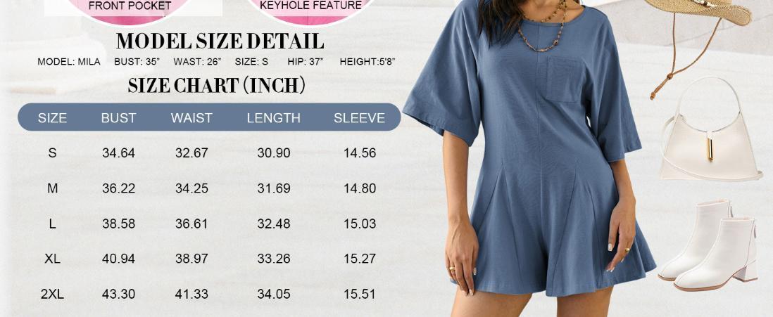 Imily Bela Rompers for Women 2025 Spring Outfits Summer Casual Short Sleeve Crew Neck Loose Jumpsuits with Pocket Imily Bela Rompers for Women 2025 Spring Outfits Summer Casual Short Sleeve Crew Neck Loose Jumpsuits with Pocket