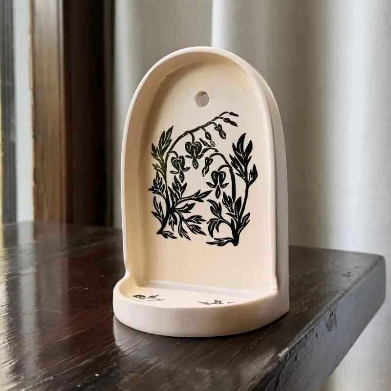 A Sacred Niche Collection, Featuring a Floral Decorative Niche Made of Handcrafted Resin Art, Suitable for Home Prayers And Meditation, And Can Also Serve As a Jewelry Tray, Making It a Perfect Family Gift for Christmas, New Year (Non-Food Contact)