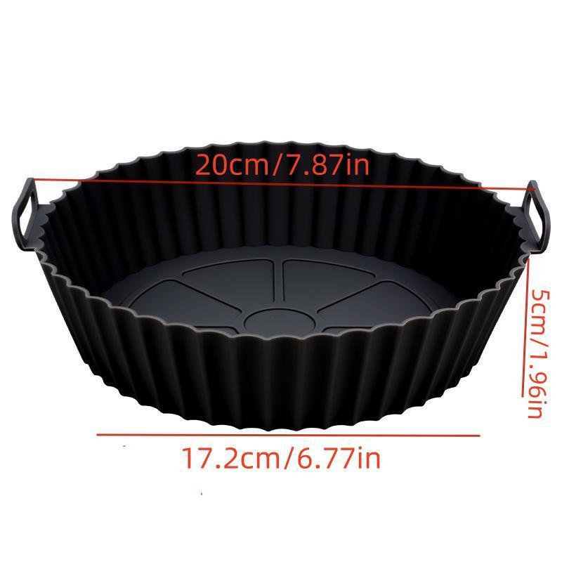 2-Piece Advanced Silicone Air Fryer Liners, Reusable Non-Stick Heat Resistant, Easy Food Placement, Alternative to One-Time Wax Paper Liners, Air Fryer Accessories