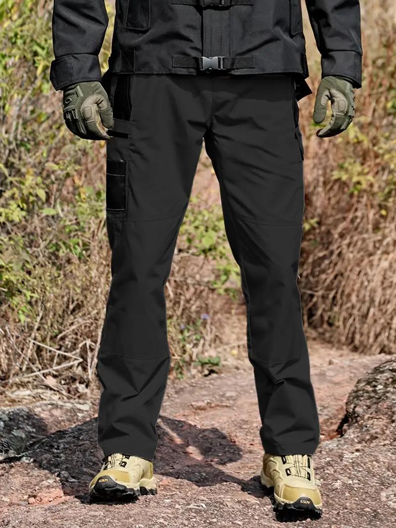 HOMUG Men's Solid Color Tactical Work Pants,230g/m² new fabricwith Multiple Pockets and Zipper Closures, Durable Outdoor Training Pants, Available in Multiple Colors, Fishing, outdoor activities, work, hiking, campingSuitable for Spring and Autumn Wear.