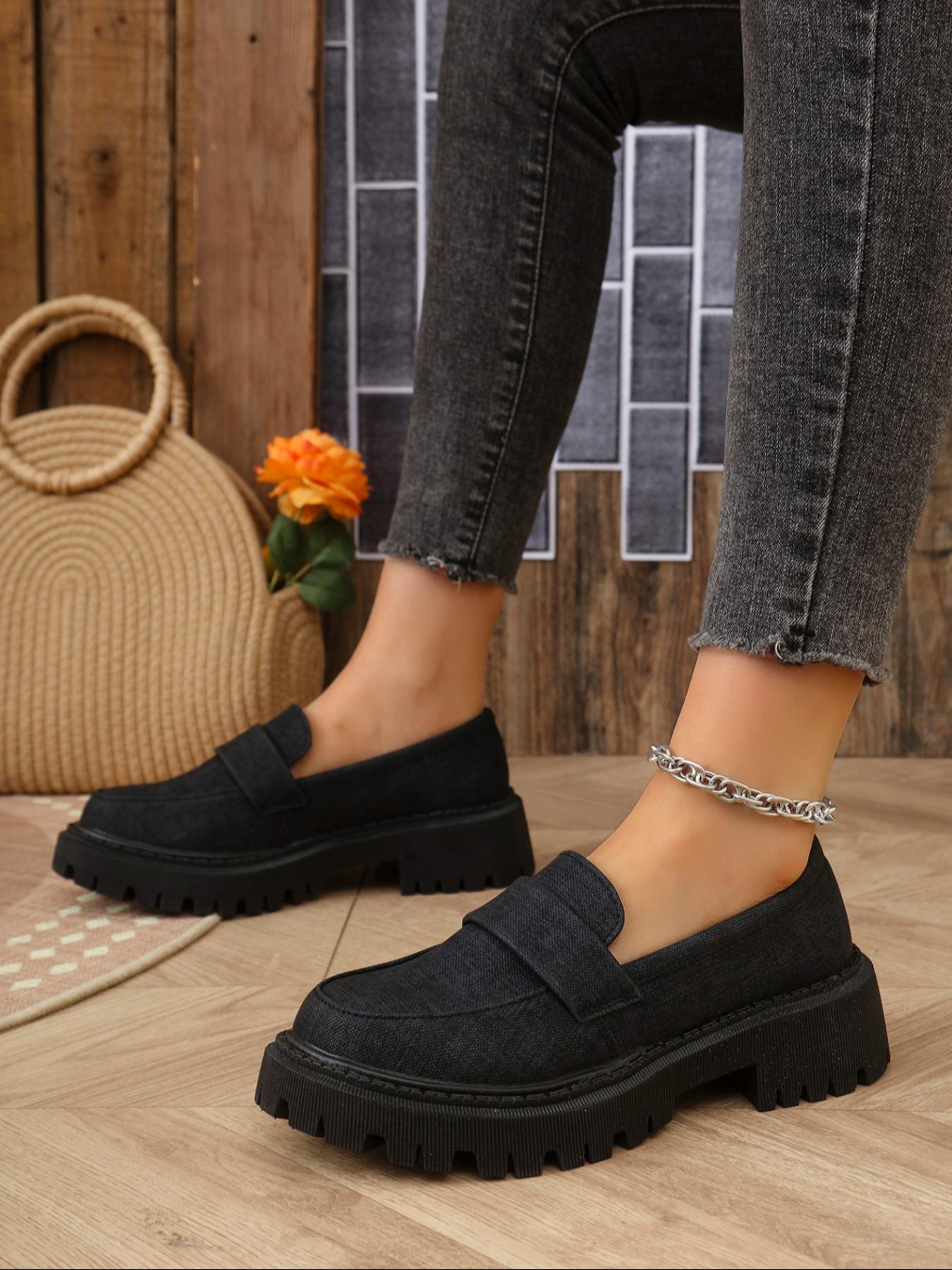 Women's Fashionable Loafers, Casual Comfortable Slip on Shoes for Daily Wear, Commuter Shoes, Non-slip Trendy Shoes for Women