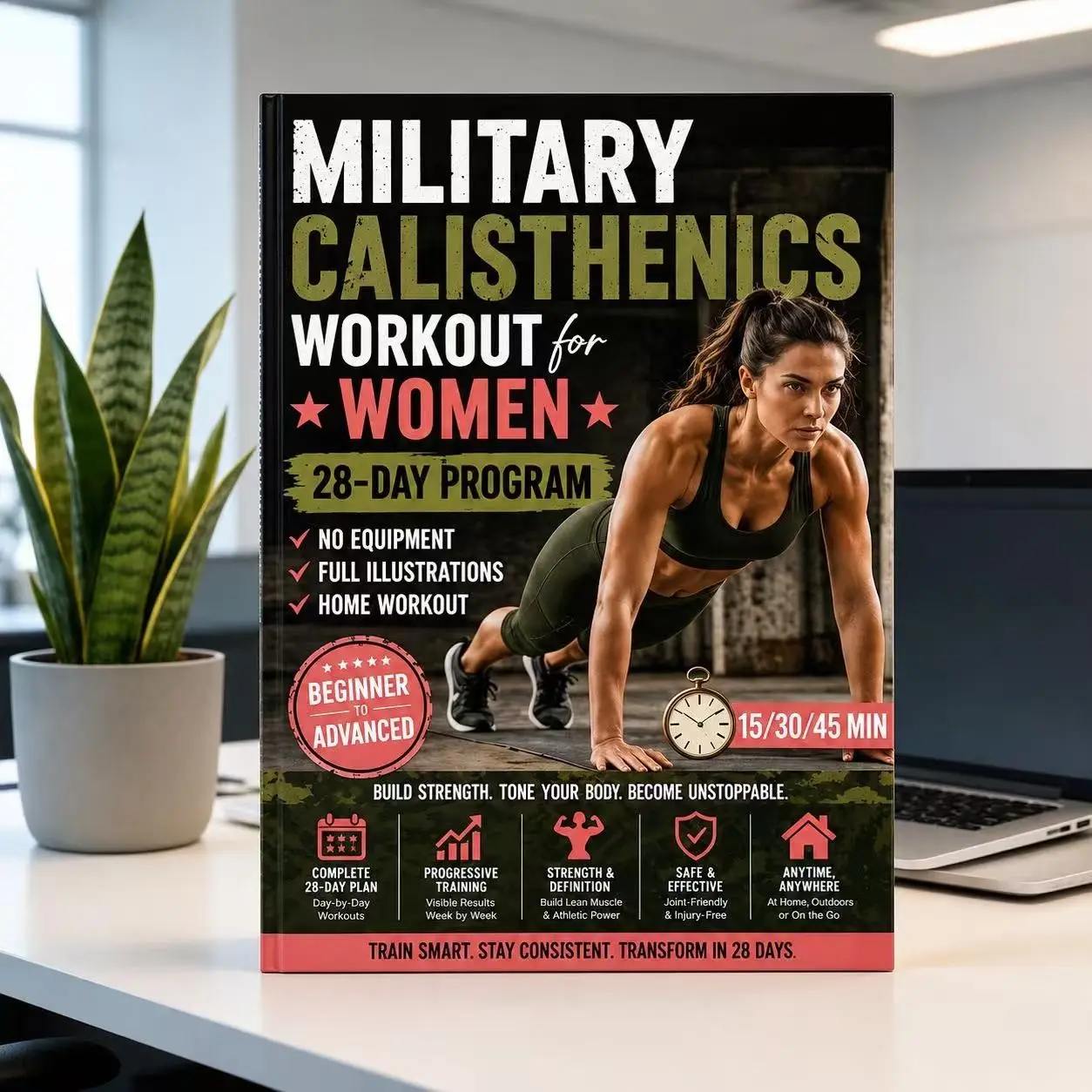 Military Calisthenics Workout for Women, 28-Day Training Manual, Build Muscle Strength, Tighten Body Lines, Home Gym Alternative, Exercise